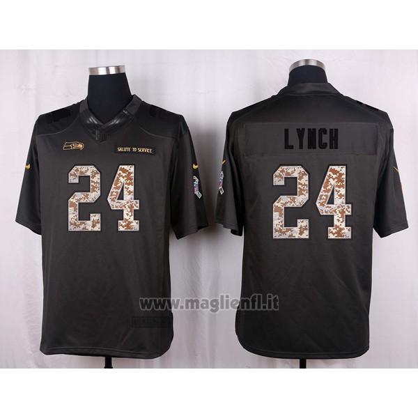 Maglia NFL Anthracite Seattle Seahawks Lynch 2016 Salute To Service